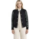 Women's Green & Black Hybrid Varsity Jacket ? Svea