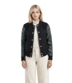 Women's Green & Black Hybrid Varsity Jacket ? Svea