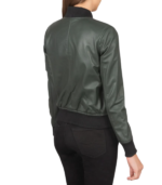 Ava Ma-1 Green Leather Bomber Jacket - Image 4