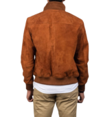 Eaton Brown Suede Bomber Jacket - Image 2
