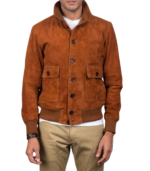 Eaton Brown Suede Bomber Jacket - Image 5
