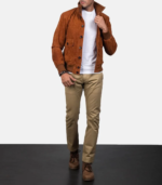 Eaton Brown Suede Bomber Jacket - Image 6