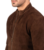 Charcoal Mocha Suede Biker Jacket - Image 7