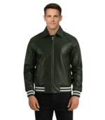 Walton Green Leather Varsity Jacket
