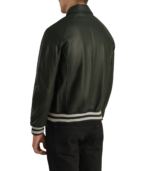 Walton Green Leather Varsity Jacket - Image 2