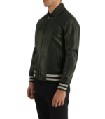 Walton Green Leather Varsity Jacket - Image 4