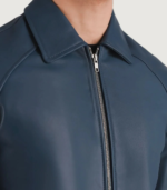 Walton Blue Leather Varsity Jacket - Image 5