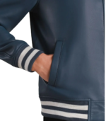 Walton Blue Leather Varsity Jacket - Image 7