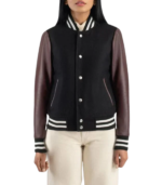 Savant Maroon & Black Hybrid Varsity Jacket - Image 4