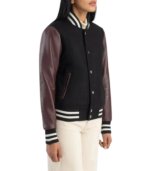 Savant Maroon & Black Hybrid Varsity Jacket - Image 5