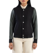 Savant Green & Black Hybrid Varsity Jacket - Image 5