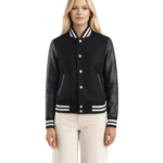 Savant Black Hybrid Varsity Jacket