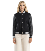 Savant Black Hybrid Varsity Jacket
