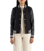 Savant Black Hybrid Varsity Jacket - Image 2