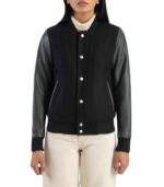 Women's Green & Black Hybrid Varsity Jacket ? Svea - Image 4