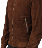 Shane Mocha Suede Bomber Jacket - Image 4