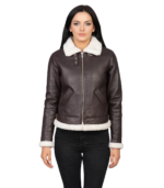 Sherilyn B-3 Maroon Leather Bomber Jacket