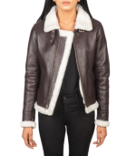 Sherilyn B-3 Maroon Leather Bomber Jacket - Image 4
