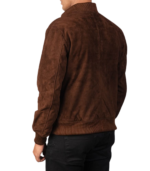 Shane Mocha Suede Bomber Jacket - Image 5