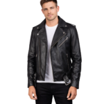 Allaric Alley Black Leather Biker Jacket