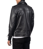 Allaric Alley Black Leather Biker Jacket - Image 2