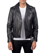 Allaric Alley Black Leather Biker Jacket - Image 3