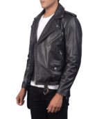 Allaric Alley Black Leather Biker Jacket - Image 4