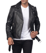 Allaric Alley Black Leather Biker Jacket - Image 6