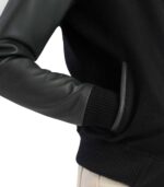 Women's Green & Black Hybrid Varsity Jacket ? Svea - Image 6