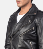 Allaric Alley Black Leather Biker Jacket - Image 7