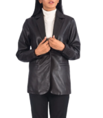 Norma Brown Leather Blazer - Image 3
