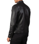 Adornica Black Leather Biker Jacket - Image 2