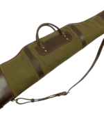 Classic Green Canvas & Leather Rifle Case – Padded Hunting Sleeve - Image 4