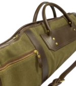 Classic Green Canvas & Leather Rifle Case – Padded Hunting Sleeve - Image 3