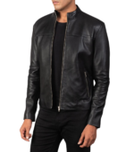 Adornica Black Leather Biker Jacket - Image 4