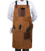 Arucas Suede Apron - Caramel Brown - Image 4