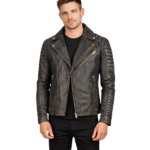 Armand Distressed Brown Leather Biker Jacket