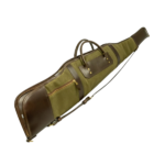 Classic Green Canvas & Leather Rifle Case – Padded Hunting Sleeve
