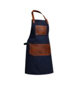 Leather Blue Canvas Apron