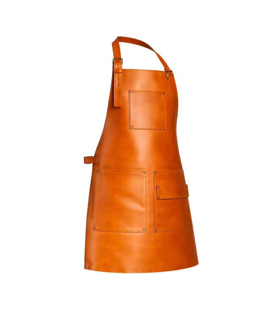 1 Light Brown Leather Apron - Image 1