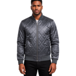Danson Quilted Grey Varsity Jacket