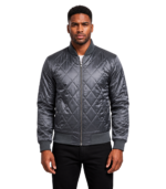 Danson Quilted Grey Varsity Jacket