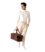 Vintage Brown Leather Duffle Bag - Dale