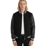 Harrison Black Hybrid Varsity Jacket