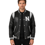 Men's New York Black Leather Varsity Jacket – Folke