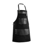 Nottinghamshire Black Canvas Apron with Leather Pocket