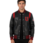 Liberte USA Black Leather Varsity Jacket