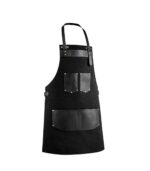 Nottinghamshire Black Canvas Apron with Leather Pocket