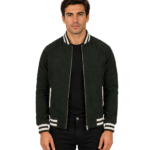 Pascal Black Leather Varsity Jacket