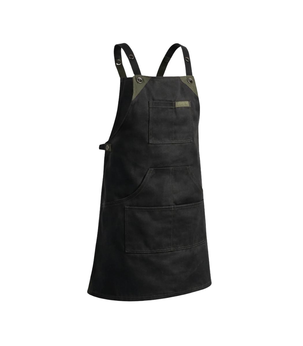 1 The Warwickshire Black Canvas Fabric Hairstylist Apron - Image 1